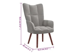 Sillón de relax de terciopelo gris claro
