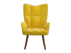 Sillón de relax de terciopelo amarillo mostaza ES12613