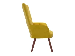 Sillón de relax de terciopelo amarillo mostaza ES12613