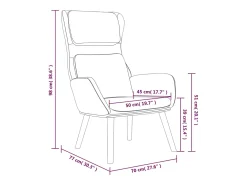 Sillón de relax de terciopelo blanco crema