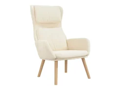 Sillón de relax de terciopelo blanco crema