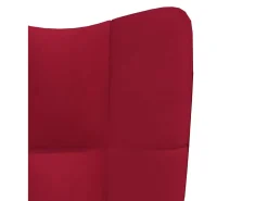 Sillón de relax de terciopelo rojo vino tinto