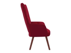 Sillón de relax de terciopelo rojo vino tinto