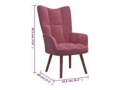 Sillón de relax de terciopelo rosa