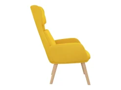 Sillón de relax de terciopelo amarillo mostaza