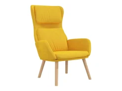 Sillón de relax de terciopelo amarillo mostaza