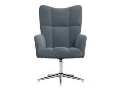 Sillón de relax de terciopelo gris oscuro