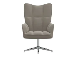 Sillón de relax de terciopelo gris claro ES43701