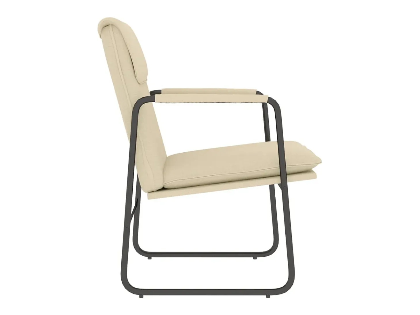 Sillón de relax tela color crema 55x64x80 cm
