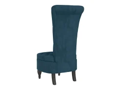 Sillón de respaldo alto con botones terciopelo azul