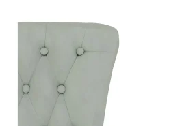 Sillón de respaldo alto con botones terciopelo gris claro