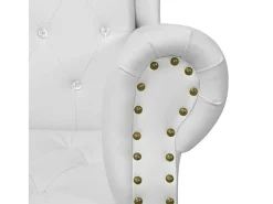 Sillón de respaldo alto cuero sintético blanco