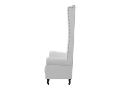 Sillón de respaldo alto cuero sintético blanco