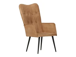 Sillón de salón | Silla | Sillón orejero de lona marrón SHL5860