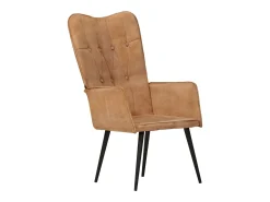 Sillón de salón | Silla | Sillón orejero de lona marrón SHL5860