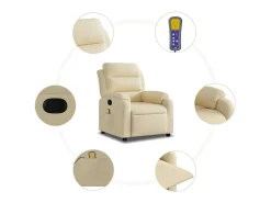 Sillón de salón | Silla | Sillón de masaje reclinable de tela crema SHL8258