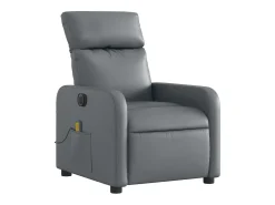Sillón de salón | Silla | Sillón de masaje reclinable eléctrico cuero sintético gris SHL6325