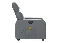 Sillón de salón | Silla | Sillón de masaje reclinable eléctrico cuero sintético gris SHL6325