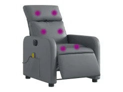 Sillón de salón | Silla | Sillón de masaje reclinable eléctrico cuero sintético gris SHL6325