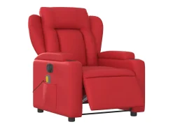 Sillón de salón | Silla | Sillón de masaje reclinable eléctrico de cuero artificial rojo SHL5237
