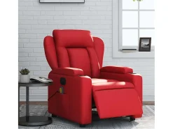 Sillón de salón | Silla | Sillón de masaje reclinable eléctrico de cuero artificial rojo SHL5237