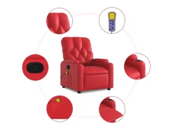 Sillón de salón | Silla | Sillón de masaje reclinable cuero sintético rojo SHL3091