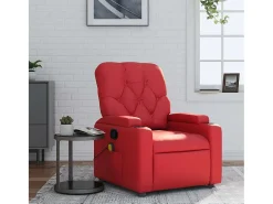 Sillón de salón | Silla | Sillón de masaje reclinable cuero sintético rojo SHL3091