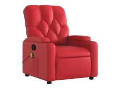 Sillón de salón | Silla | Sillón de masaje reclinable cuero sintético rojo SHL3091