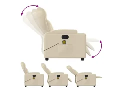 Sillón de salón | Silla | Sillón de masaje reclinable de tela crema SHL2952