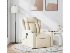 Sillón de salón | Silla | Sillón de masaje reclinable de tela crema SHL2952