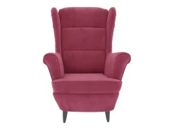 Sillón de salón | Silla | Sillón orejero y taburete de terciopelo rojo tinto SHL5187