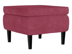 Sillón de salón | Silla | Sillón orejero y taburete de terciopelo rojo tinto SHL5187