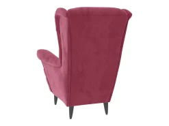 Sillón de salón | Silla | Sillón orejero y taburete de terciopelo rojo tinto SHL5187