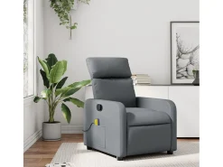 Sillón de salón | Silla | Sillón de masaje reclinable cuero sintético gris SHL9241