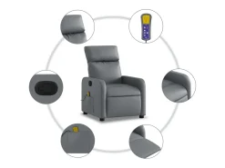 Sillón de salón | Silla | Sillón de masaje reclinable cuero sintético gris SHL9241