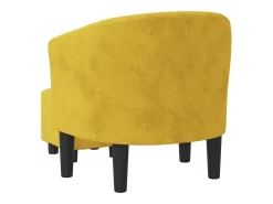 Sillón de salón | Silla de relax con taburete terciopelo amarillo SHL4713