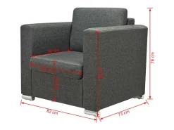 Sillón de salón | Silla de relax | Sillón de tela gris oscuro SHL2134