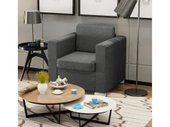Sillón de salón | Silla de relax | Sillón de tela gris oscuro SHL2134