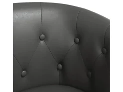 Sillón de salón | Silla de relax con taburete cuero sintético gris SHL5560