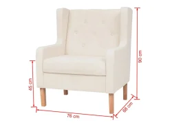 Sillón de salón | Silla de relax | Sillón de tela color blanco crema SHL9996