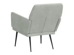Sillón de salón | Silla de relax | Sillón de terciopelo gris claro 62x79x79 cm SHL4955