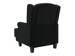 Sillón de salón | Silla de relax con reposapiés de tela negro SHL4697