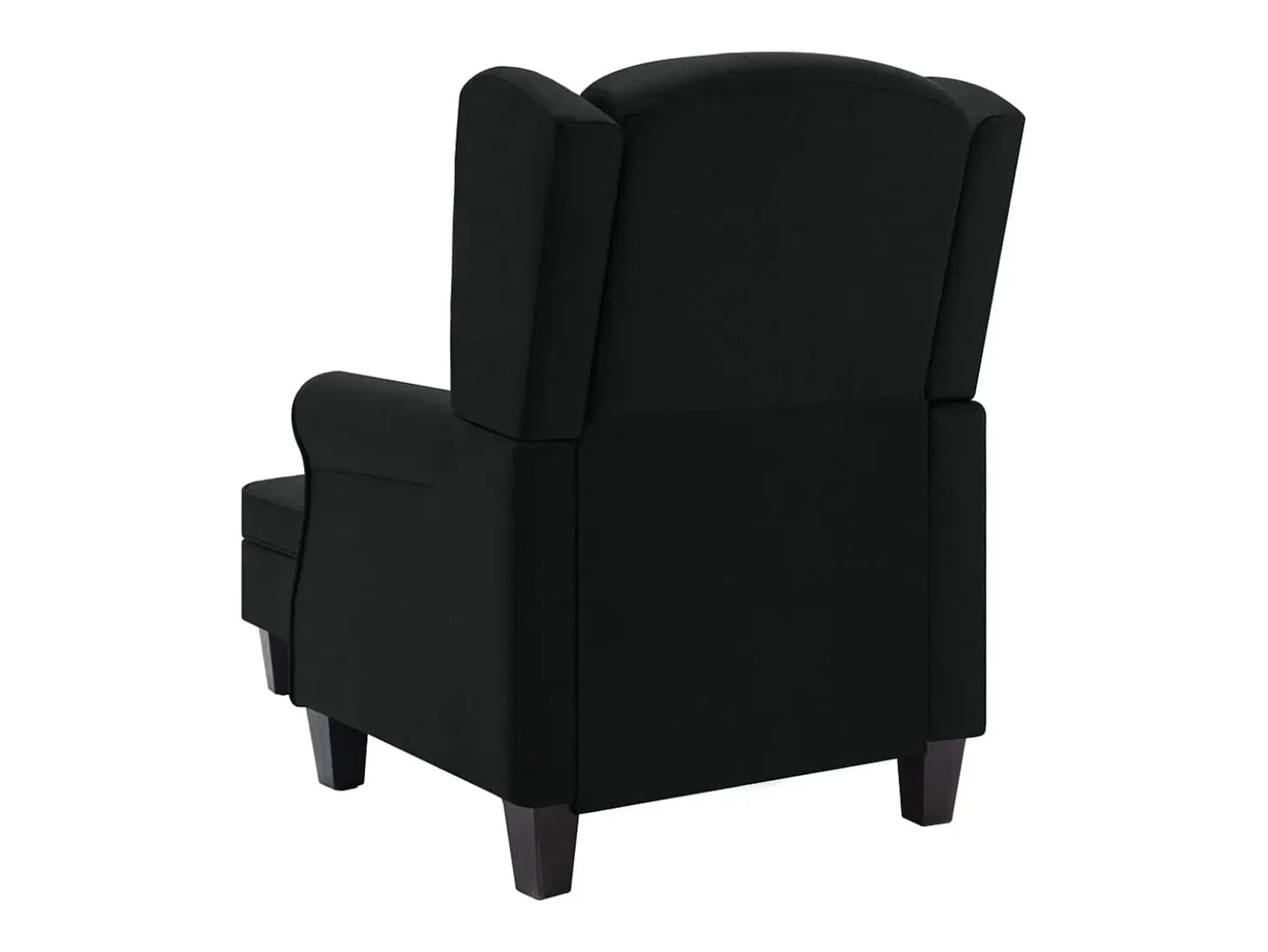 Sillón de salón | Silla de relax con reposapiés de tela negro SHL4697