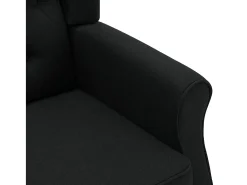 Sillón de salón | Silla de relax con reposapiés de tela negro SHL4697