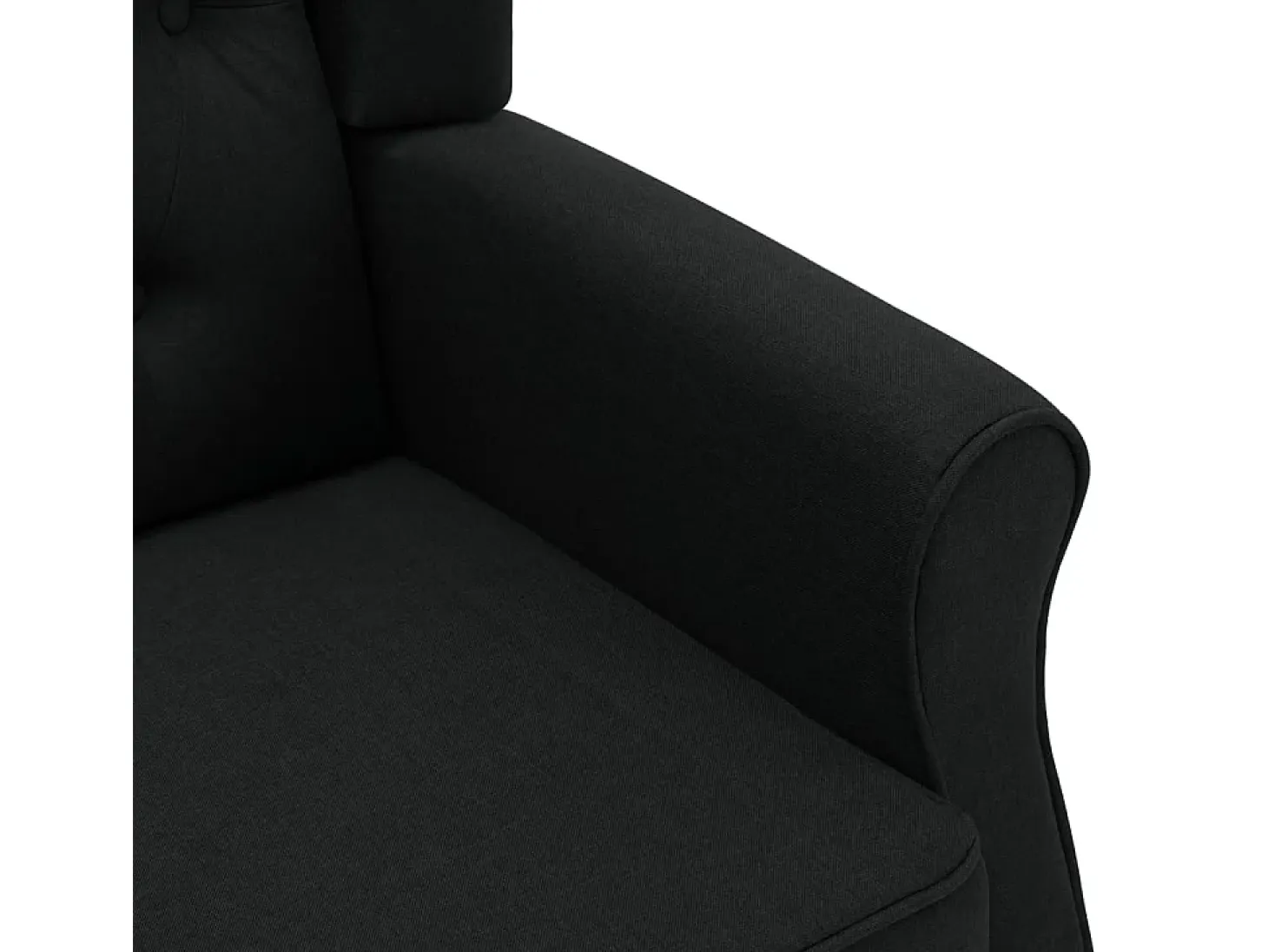 Sillón de salón | Silla de relax con reposapiés de tela negro SHL4697