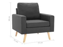 Sillón de salón | Silla de relax | Sillón de tela gris oscuro SHL5951