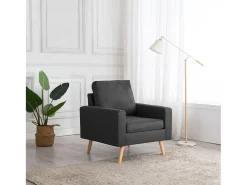 Sillón de salón | Silla de relax | Sillón de tela gris oscuro SHL5951