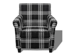 Sillón de salón | Silla Relax con cojín de tela negro SHL2445