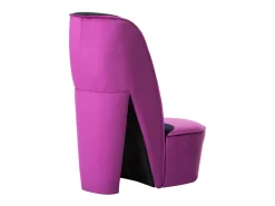 Sillón de salón con forma de zapato de tacón terciopelo morado SHL8049