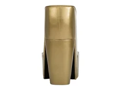 Sillón de salón con forma de zapato de tacón cuero sintético dorado SHL9237